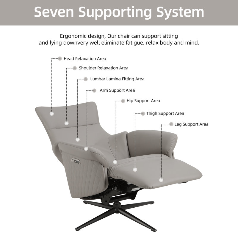 Orren Ellis Kimmarie 28" Wide Power Swivel Zero Gravity Recliner Wayfair